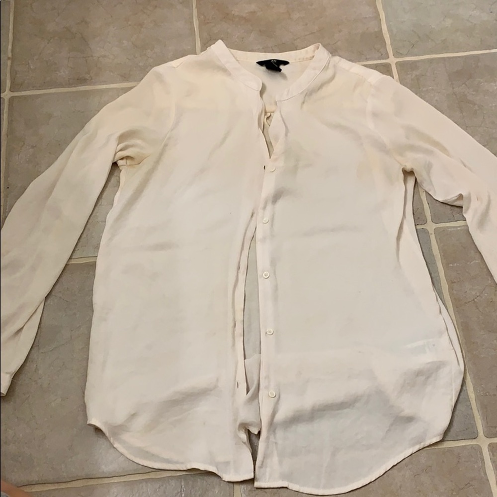 H&M Cream Button Down Blouse